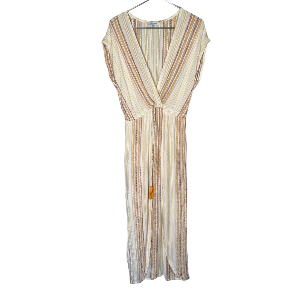 Blue Island Beach Dress Coverup Metallic Maxi Size Medium